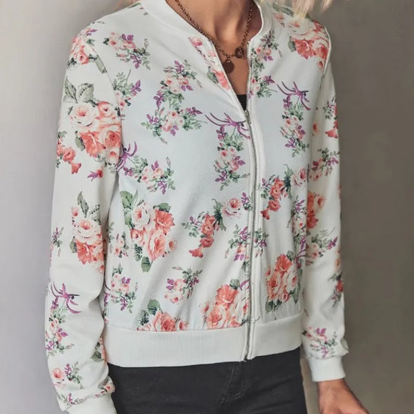 Hazel | Veste bomber avec imprimé floral moderne