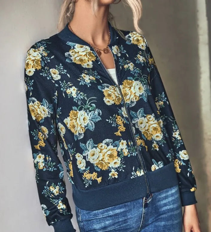 Hazel | Veste bomber avec imprimé floral moderne