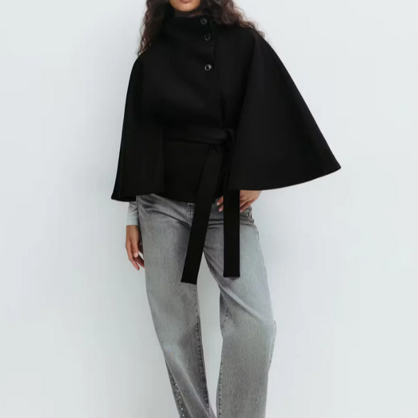 Veste Cape Ceinturée