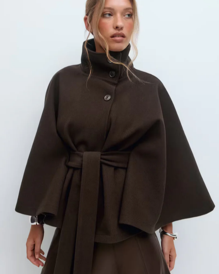 Veste Cape Ceinturée