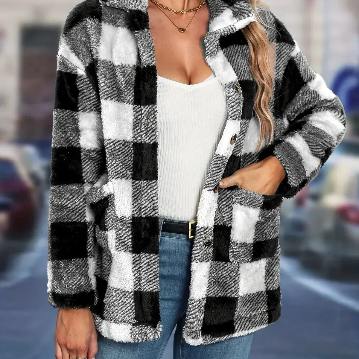 Carla | Veste à carreaux décontractée et élégante pour un confort tout au long de la journée