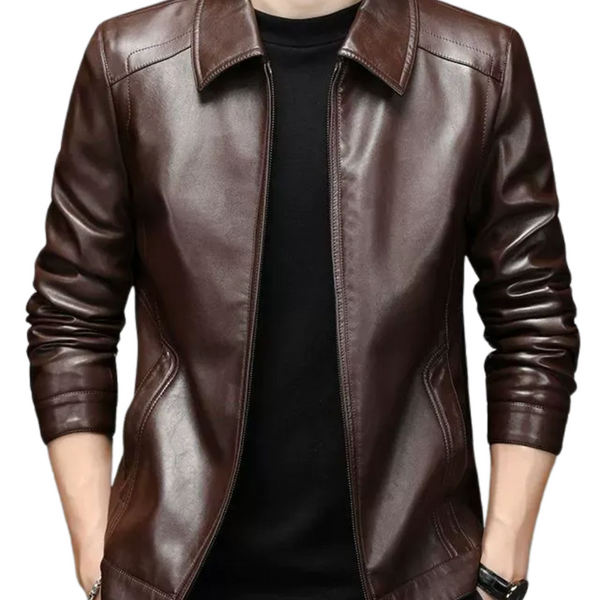 Veste en Cuir Décontractée