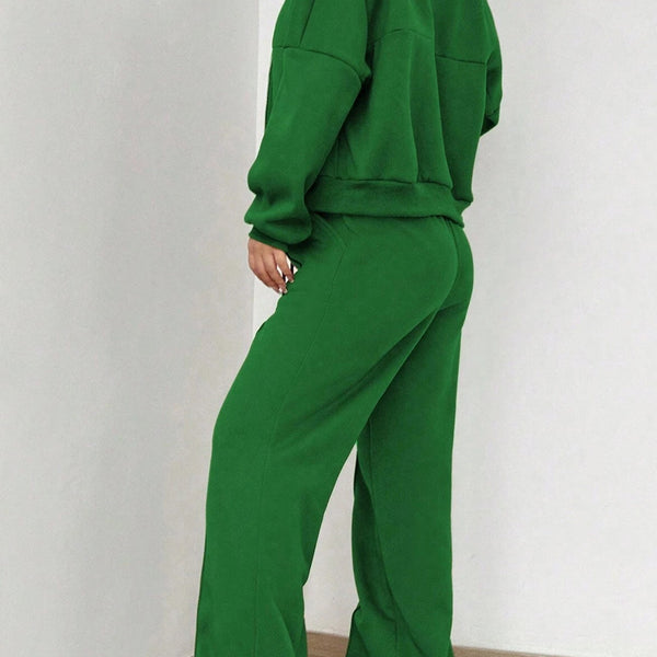 Ensemble de Pantalon et Cardigan Col Montant à Zip
