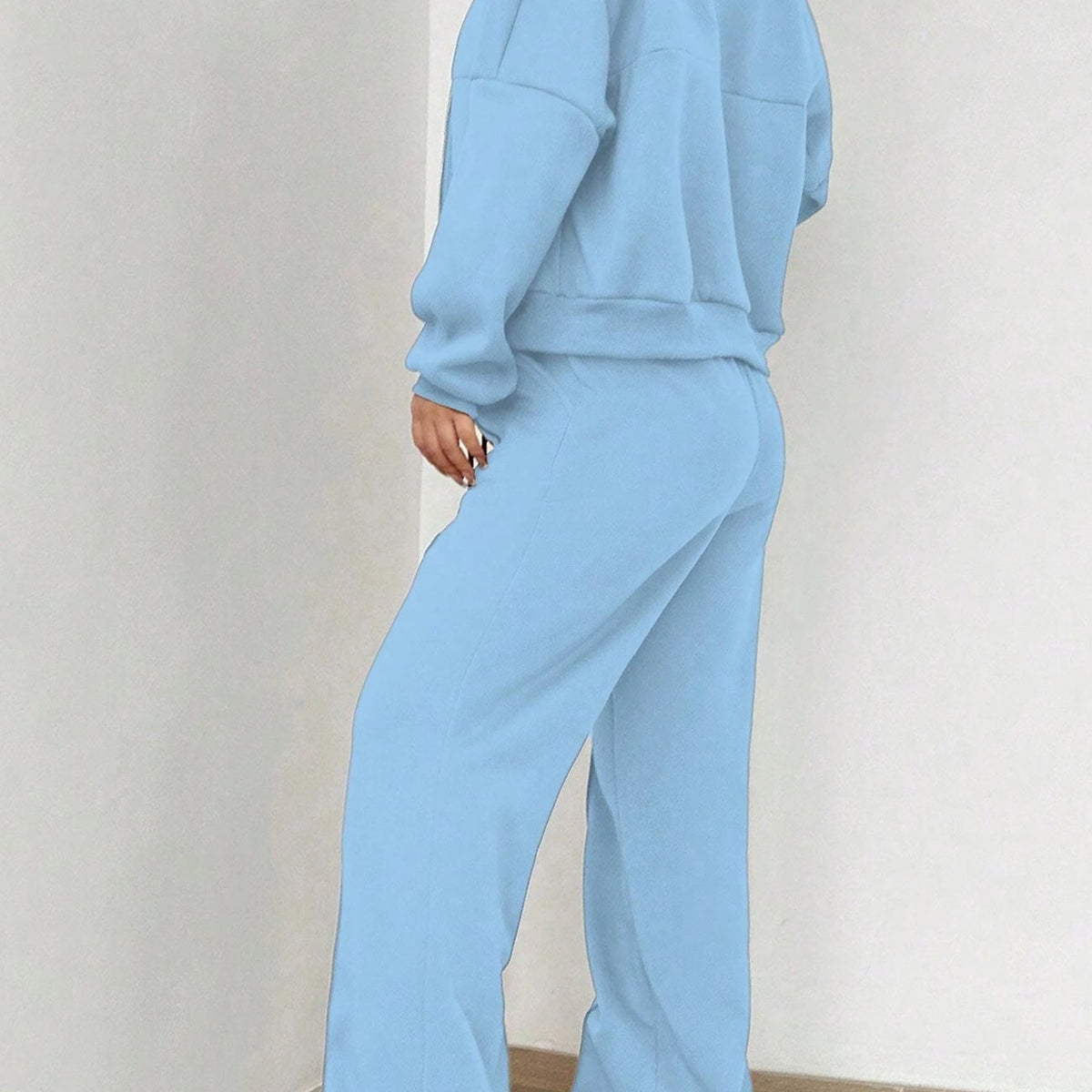 Ensemble de Pantalon et Cardigan Col Montant à Zip