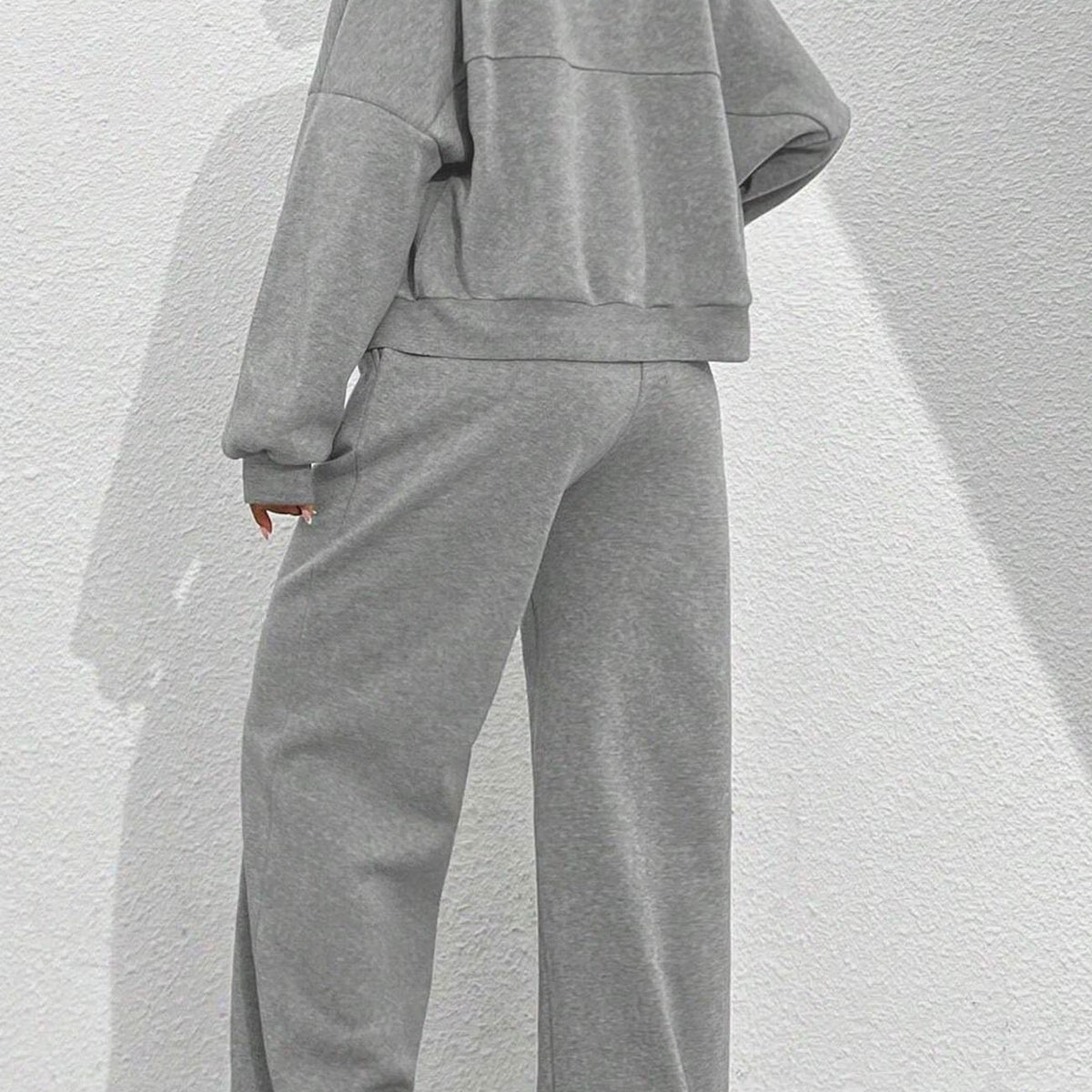Veste Cardigan sans Col à Zip et Pantalon