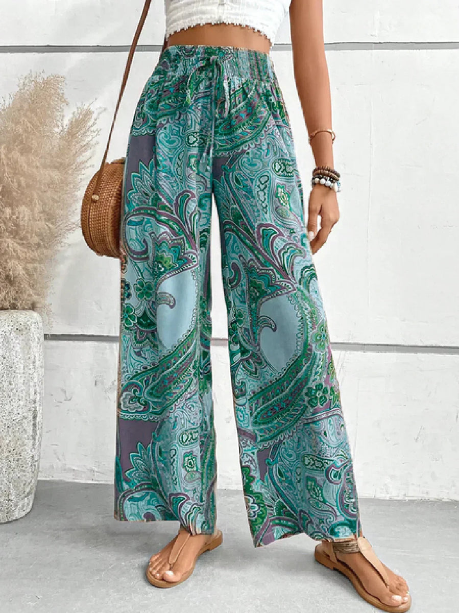 Theia | Boho Paisley Print Summer Trousers