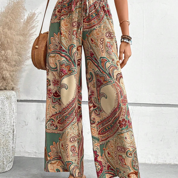 Theia | Boho Paisley Print Summer Trousers