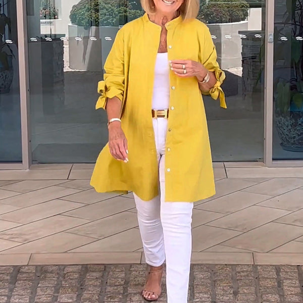 CÉLINA™ - Manteau Chemise Long Chic