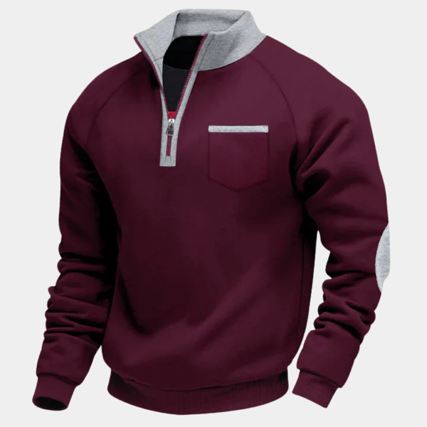 VALENCE | PULL À COL MONTANT ET FERMETURE ÉCLAIR POUR HOMME