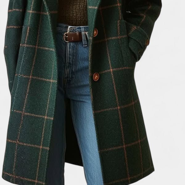 ADRIANA | MANTEAU TRENCH EN PLAID D'HIVER