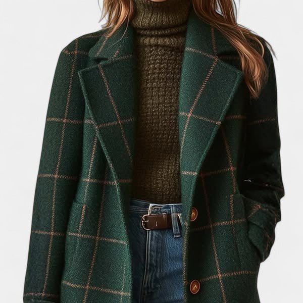 ADRIANA | MANTEAU TRENCH EN PLAID D'HIVER