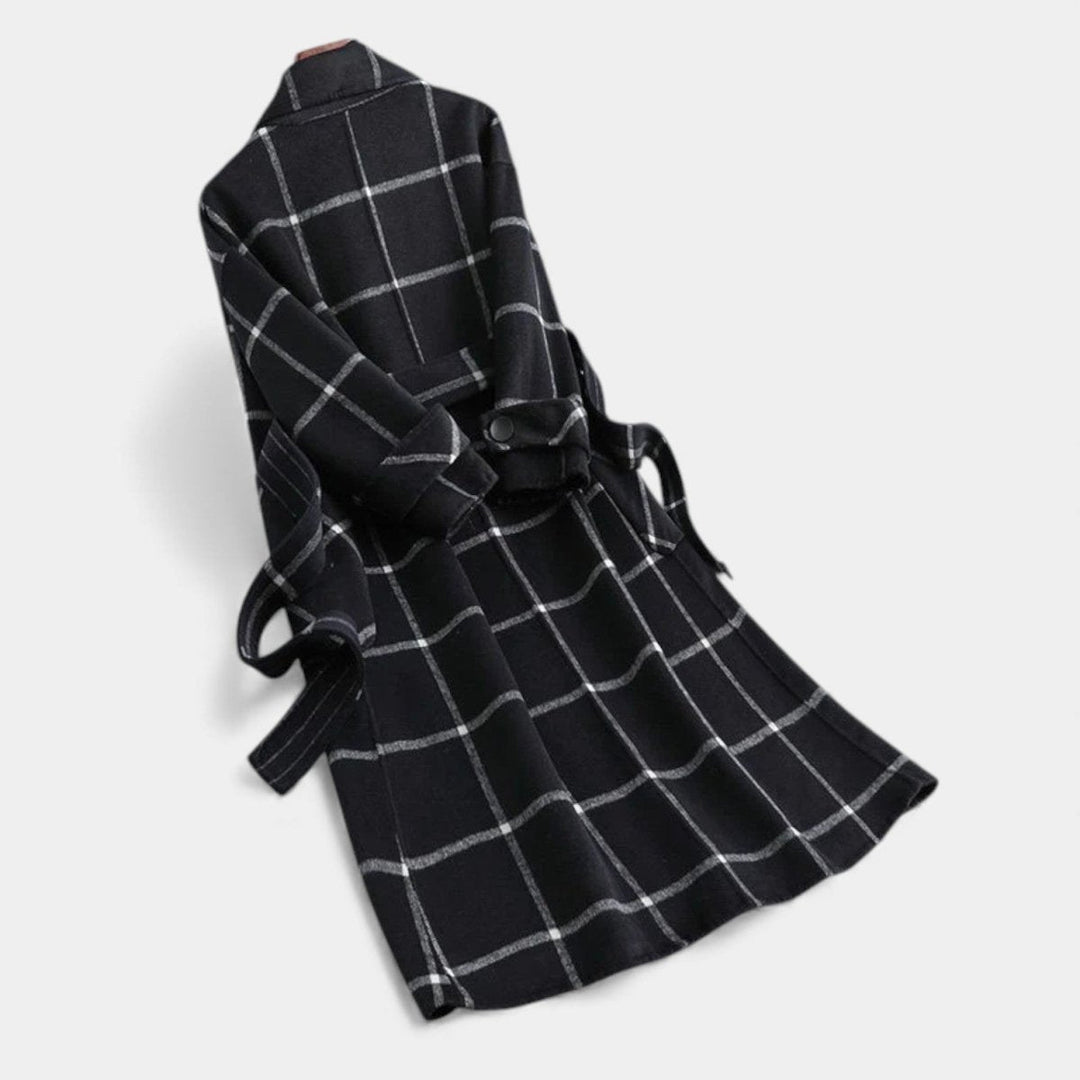 ADRIANA | MANTEAU TRENCH EN PLAID D'HIVER
