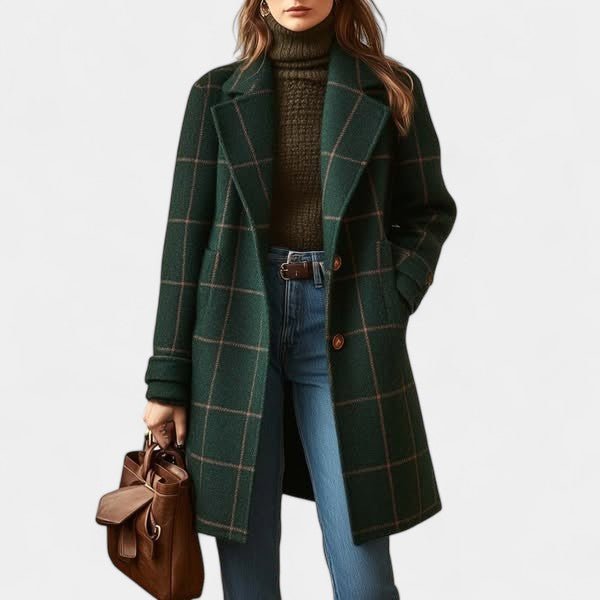 ADRIANA | MANTEAU TRENCH EN PLAID D'HIVER
