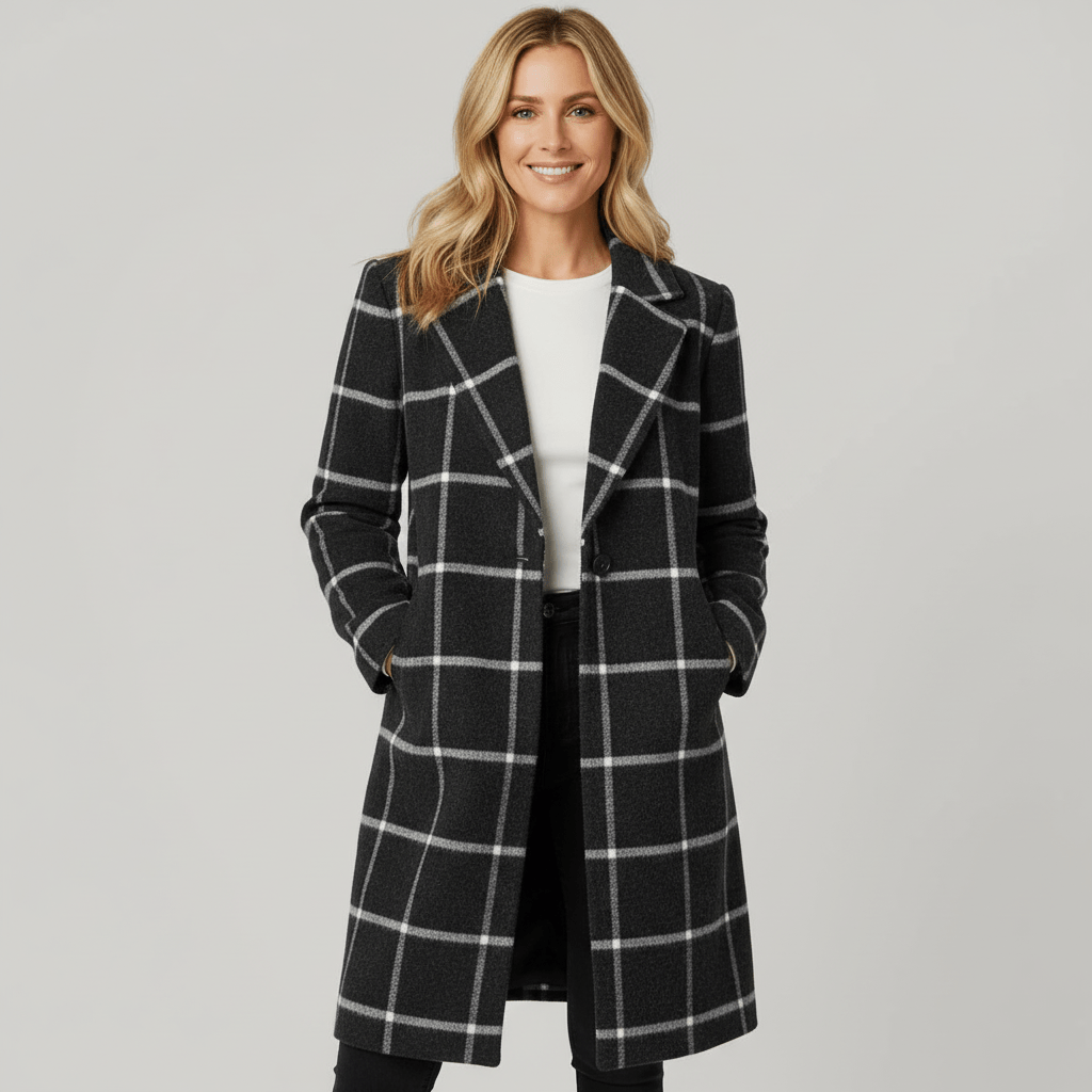 ADRIANA | MANTEAU TRENCH EN PLAID D'HIVER
