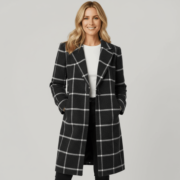 ADRIANA | MANTEAU TRENCH EN PLAID D'HIVER