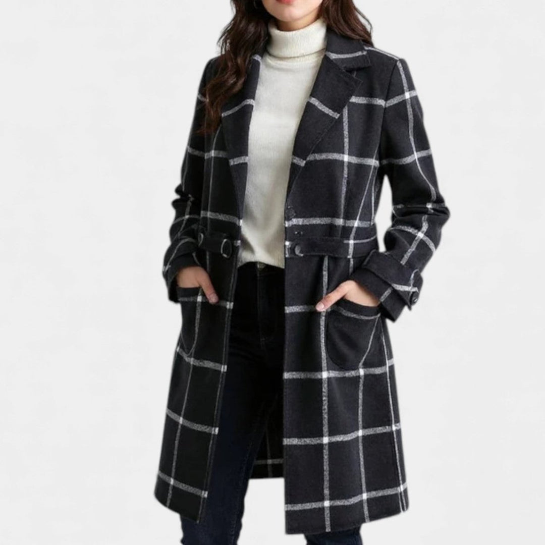 ADRIANA | MANTEAU TRENCH EN PLAID D'HIVER