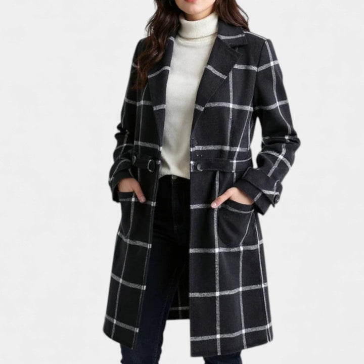 ADRIANA | MANTEAU TRENCH EN PLAID D'HIVER