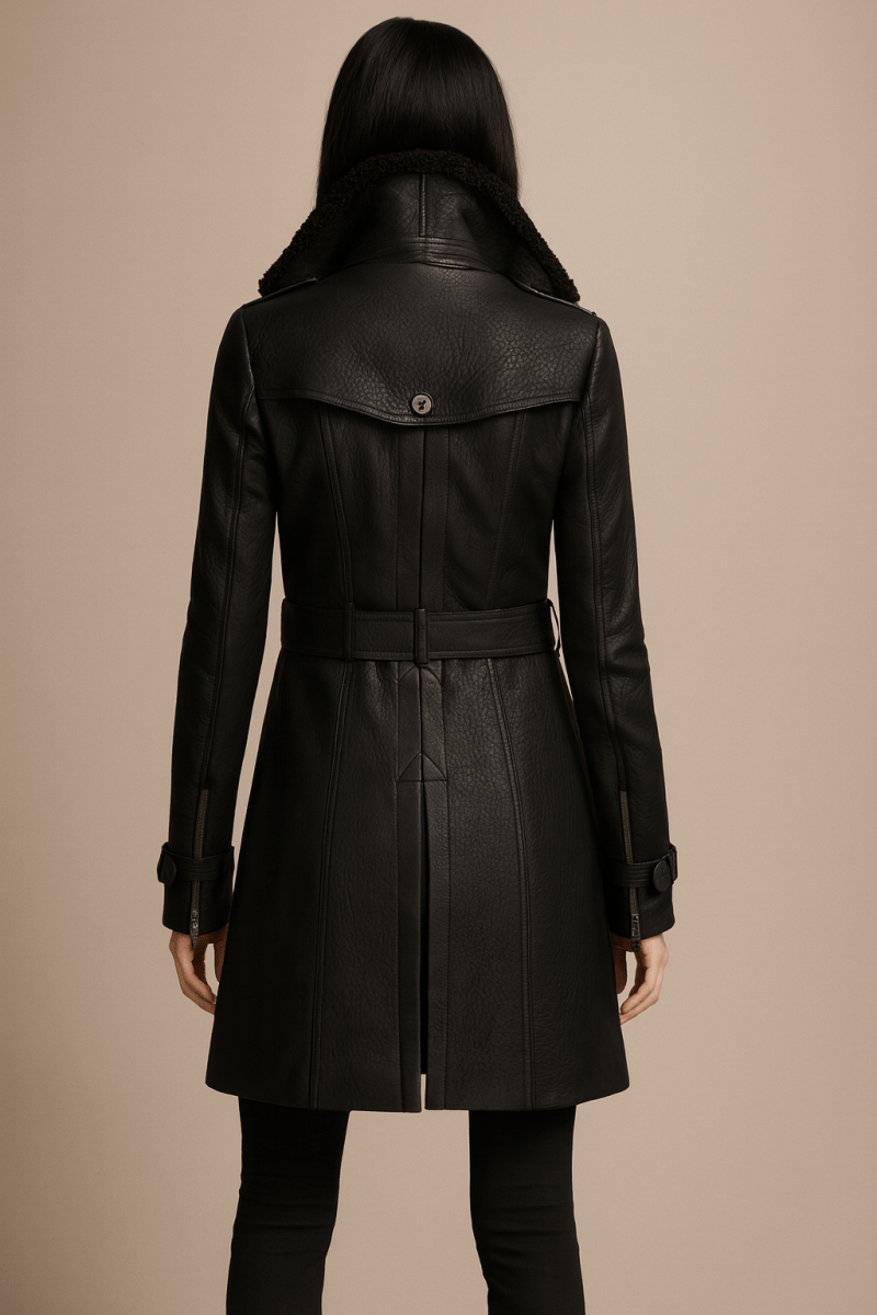 ALLESIA | MANTEAU EN CUIR ÉLÉGANT