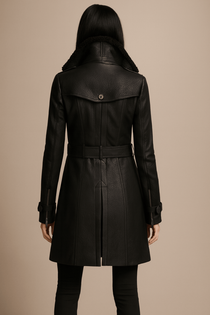 ALLESIA | MANTEAU EN CUIR ÉLÉGANT