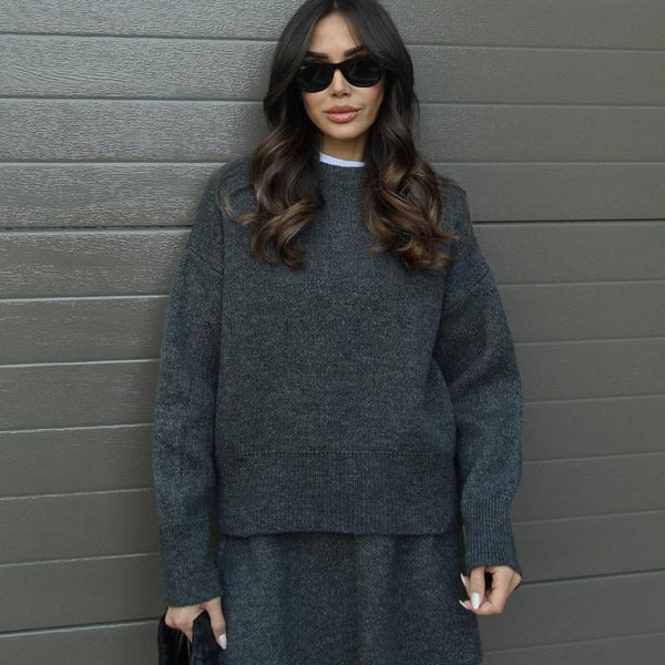 Esme |  A cozy sweater and a flowy flattering skirt