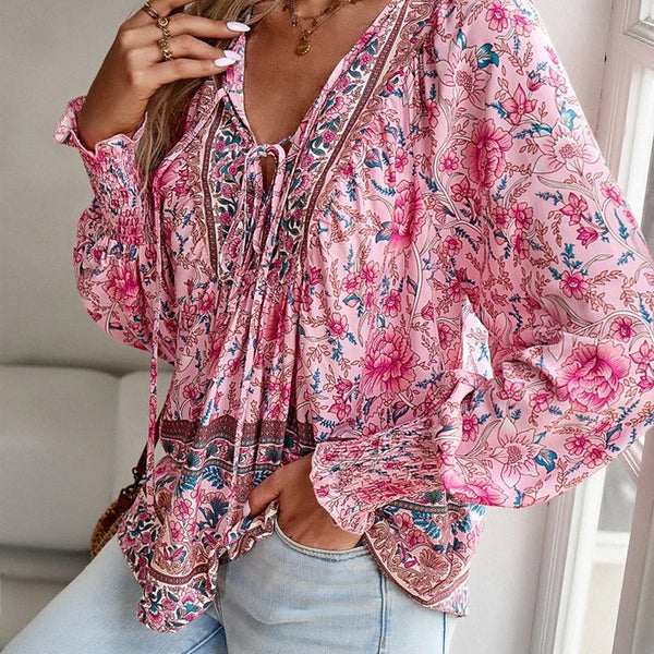 Savina | Comfort Floral Blouse - Relaxed, Flattering Fit, Breathable Fabric