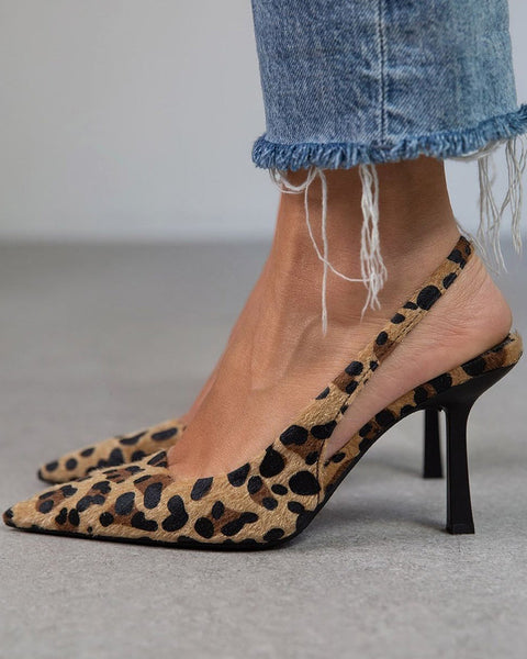 Liorina | Talons Pointus Imprimé Léopard Kaki