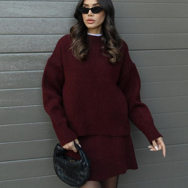 Esme |  A cozy sweater and a flowy flattering skirt