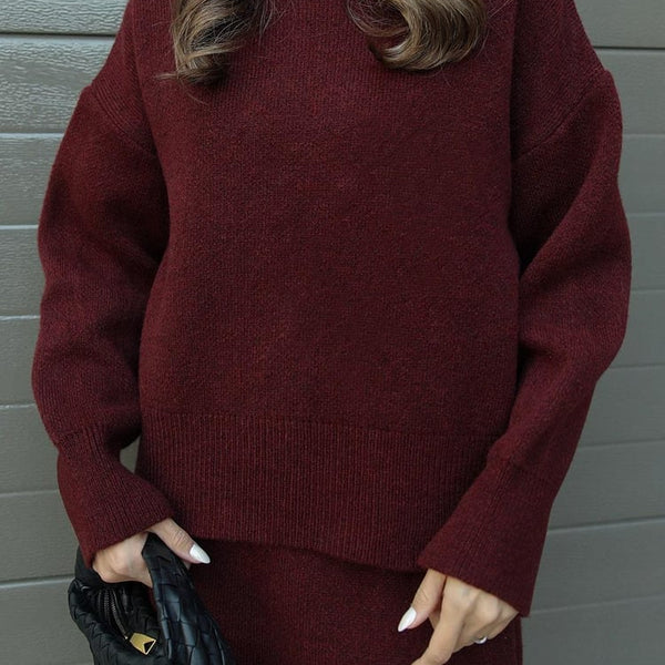 Esme |  A cozy sweater and a flowy flattering skirt