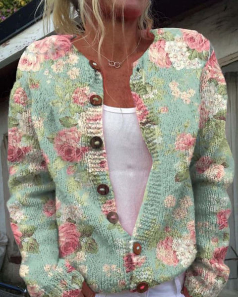 Merryn | Cardigan à Motif Floral Élégant