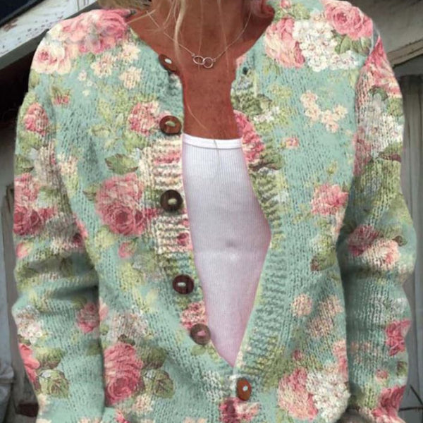 Merryn | Cardigan à Motif Floral Élégant