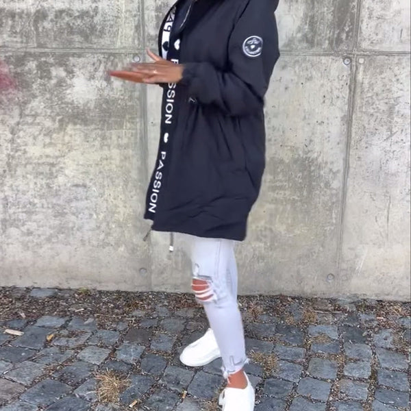 Hoodie Noir avec Imprimé "Passion🖤"