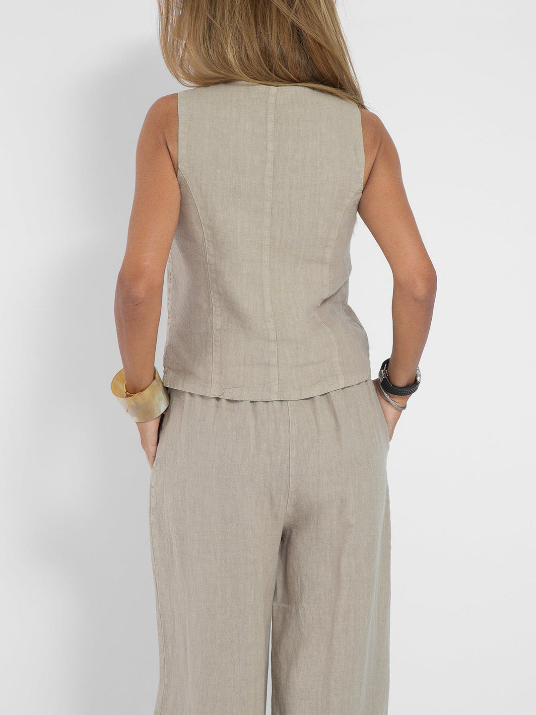 Aira - Ensemble Gilet Boutonné & Pantalon Large