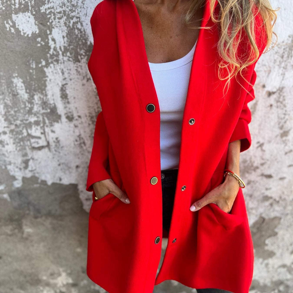 Arianna | Cardigan à capuche avec détails en boutons