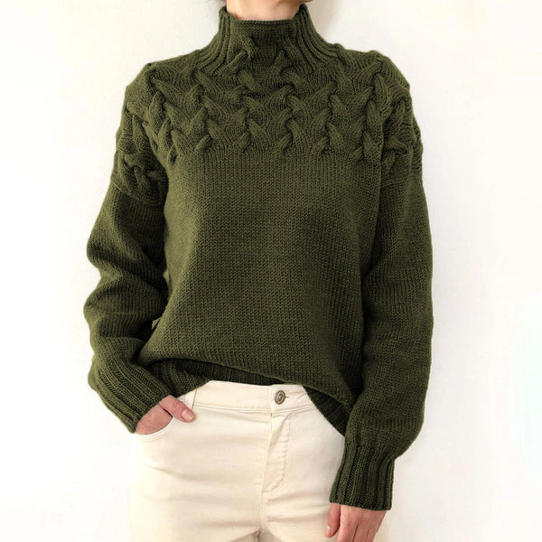 Elena | Pull Col Roulé Tricoté Chaud