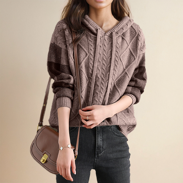 Emily | Pull à Capuche en Tricot Câble