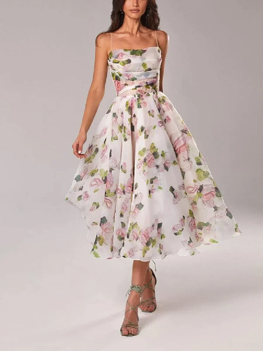 Robe sans manches imprimée Emilia-Élégante