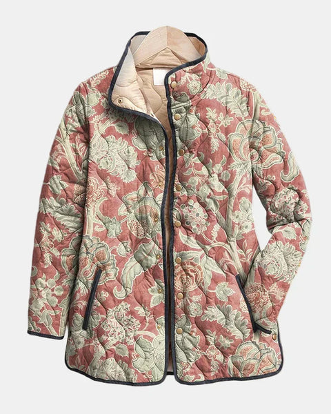 Naya | Veste Matelassée Florale Vintage Décontractée