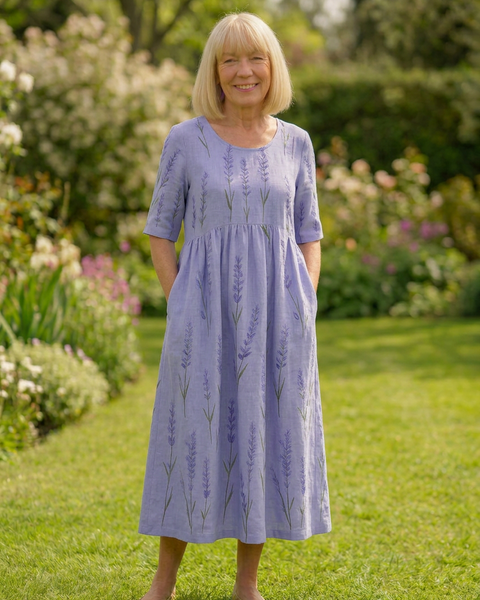 Eliza | Relaxed Midi Dress - Effortless Elegance, Everyday Comfort Lavender