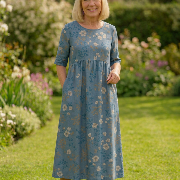 Eliza | Relaxed Midi Dress - Effortless Elegance, Everyday Comfort Light Blue