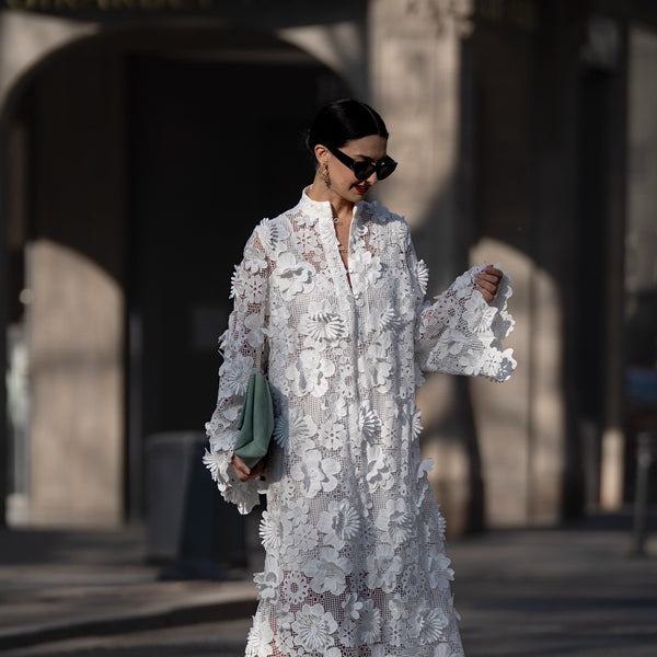 Estelle Dress in White Lace