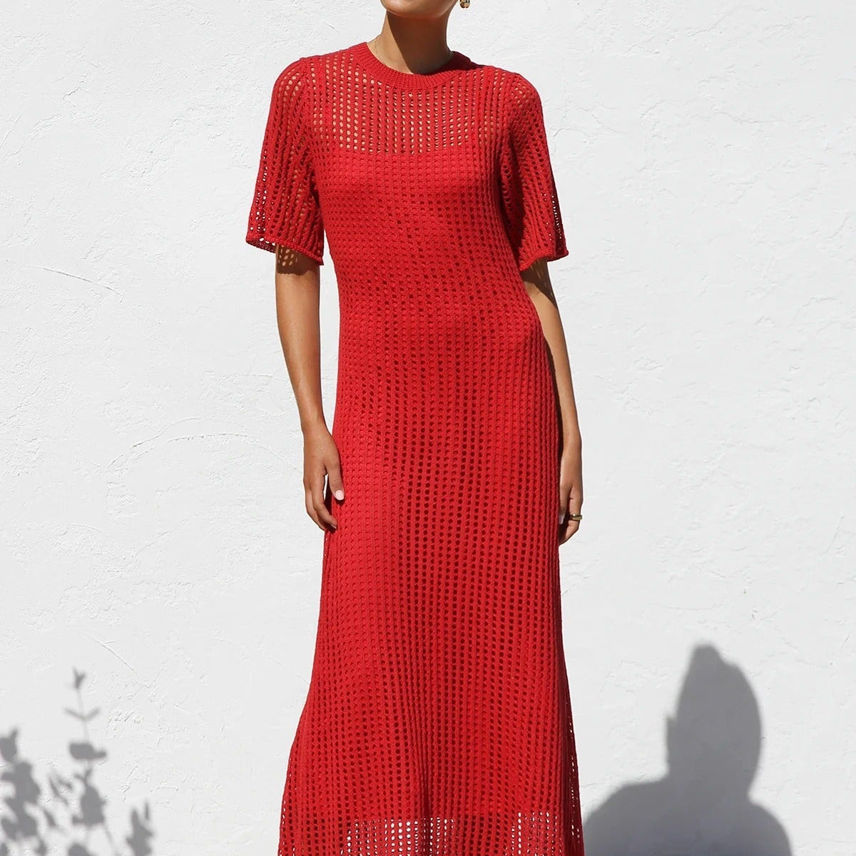 ESSENTIAL - Airlie Crochet Maxi Dress - Natural