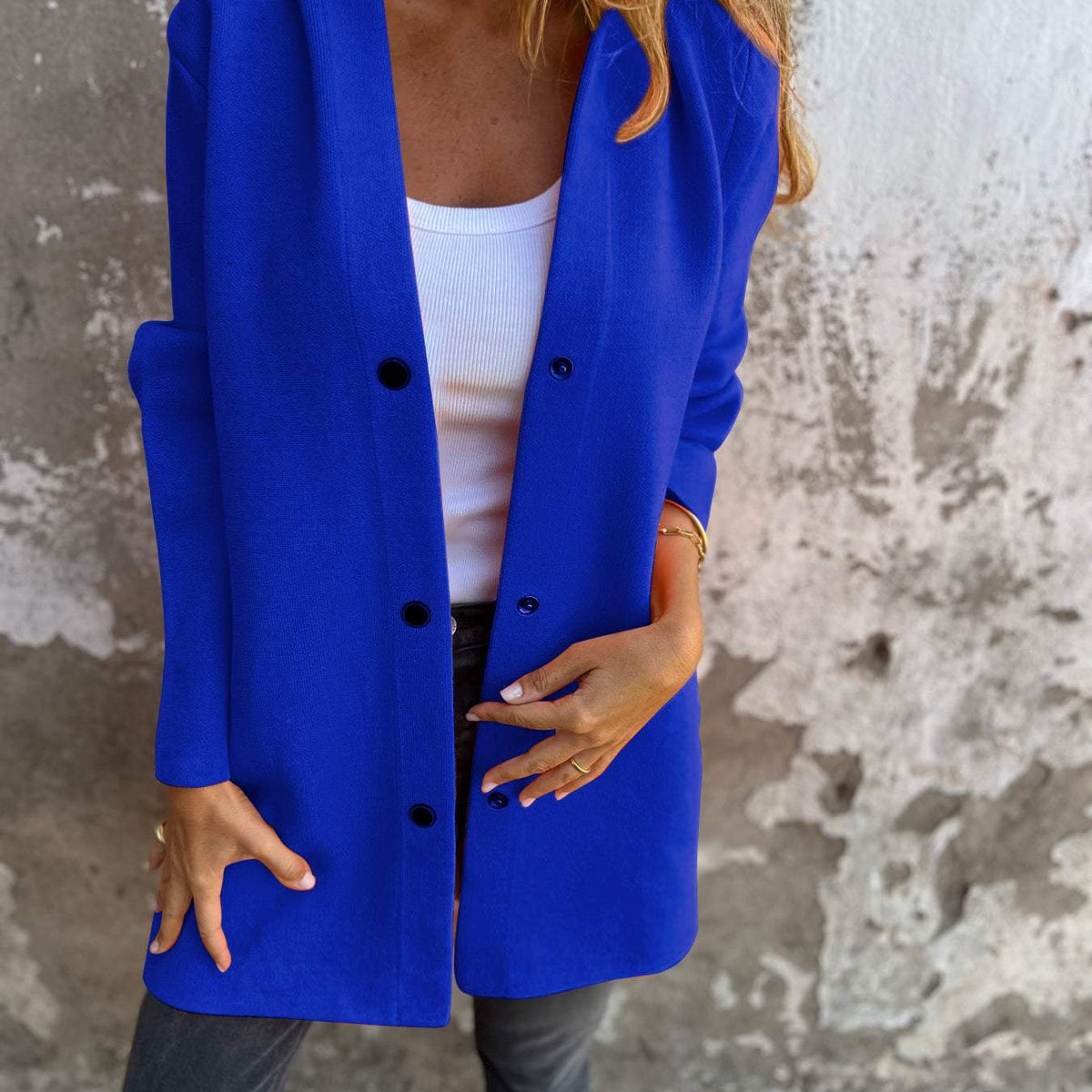 Jacqueline | Veste à Capuche Décontractée avec Boutons
