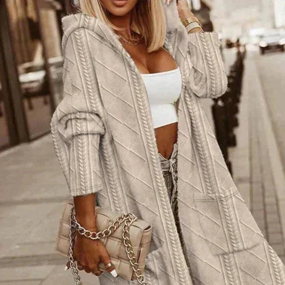 Johani | Cardigan à Capuche Long Élargi