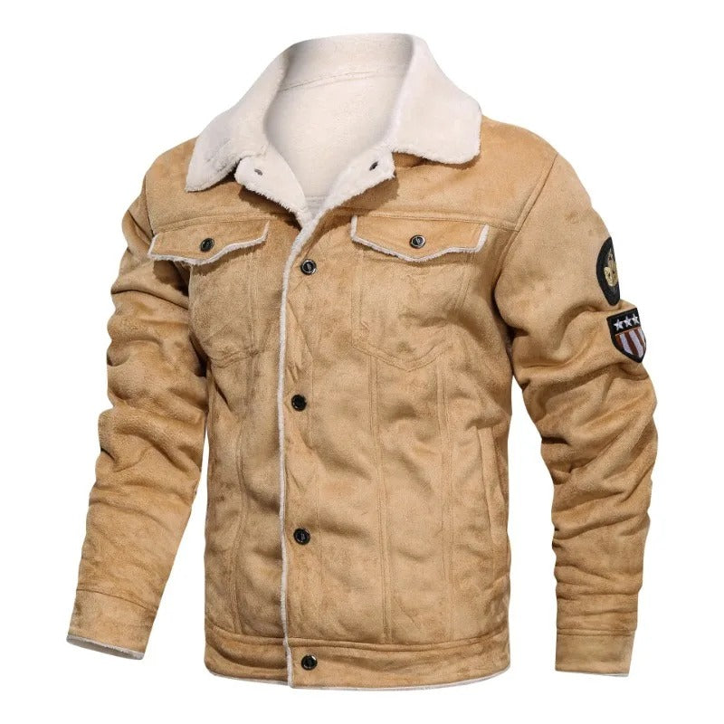 Veste en Cuir en Fleece Élegante et Chaude
