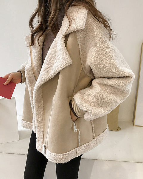 Zara | Stylish Faux Shearling Zip-Up Jacket