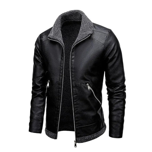 Veste en Cuir Élégant en Fleece
