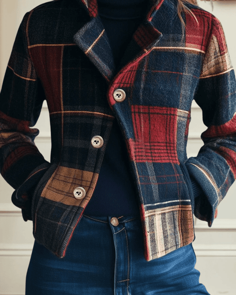 NATALIE | VESTE EN LAINE À CARREAUX CLASSIQUE