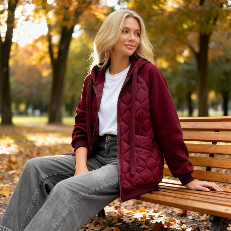 NATALIE | VESTE À CAPUCHE MATELASSÉE