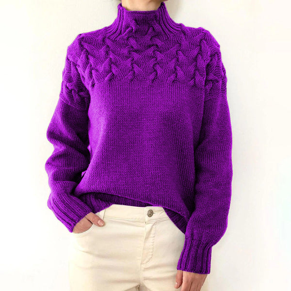 Elena | Pull Col Roulé Tricoté Chaud