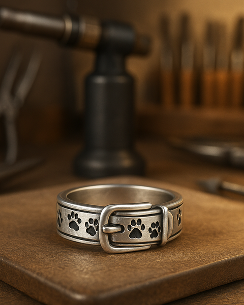 Cute and Stylish Dog-Inspired Collar Ring